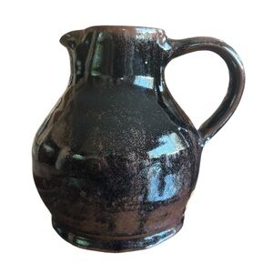 Beautiful modern home decor brown and black handmade ceramic pitcher/vase